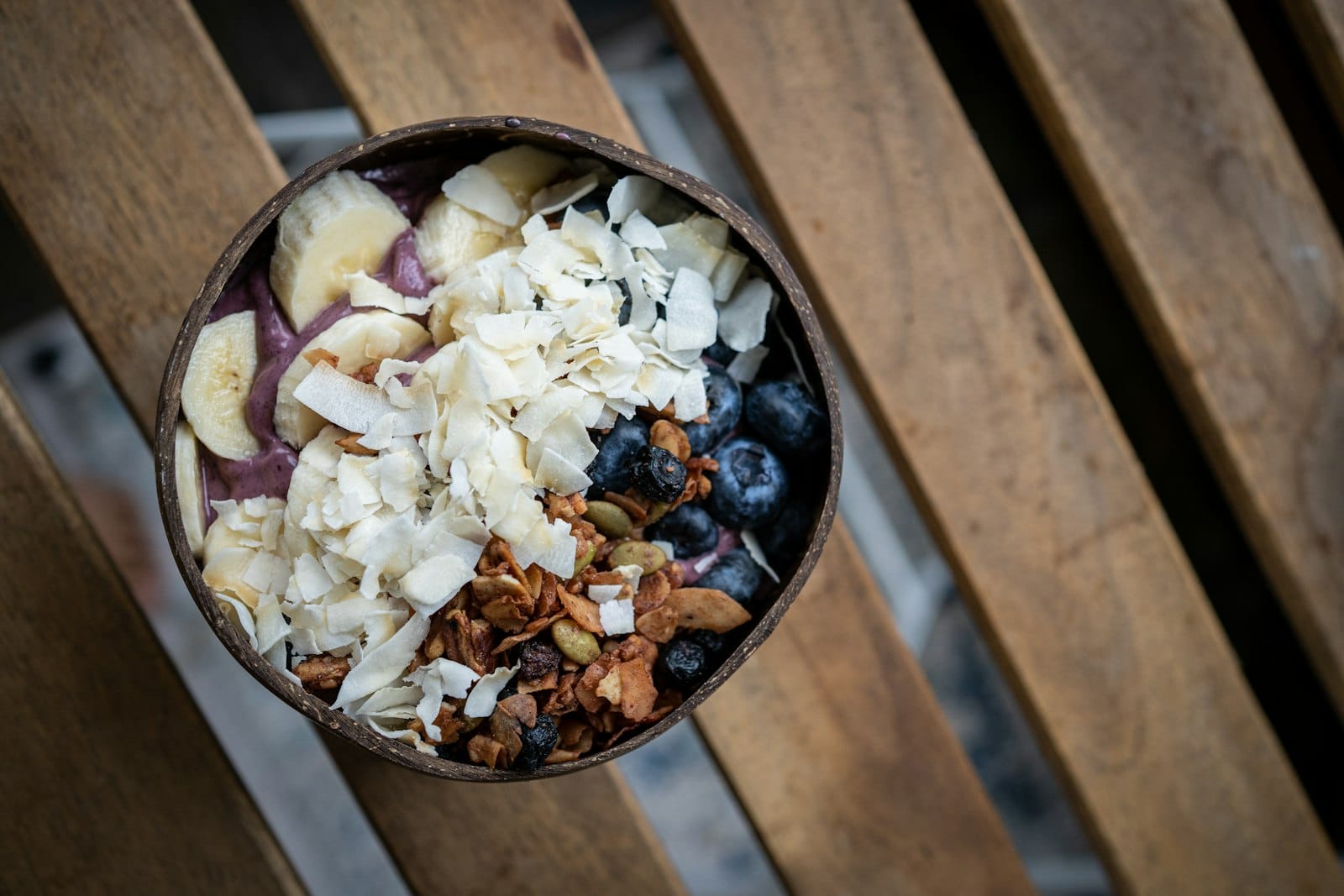 An acai bowl with fresh fruit