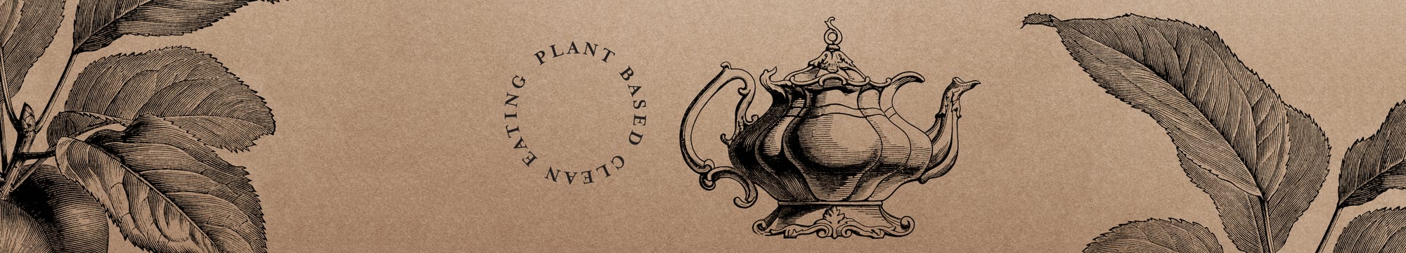 Botanical line-art banner on kraft paper, The Cardamom Pod brand header