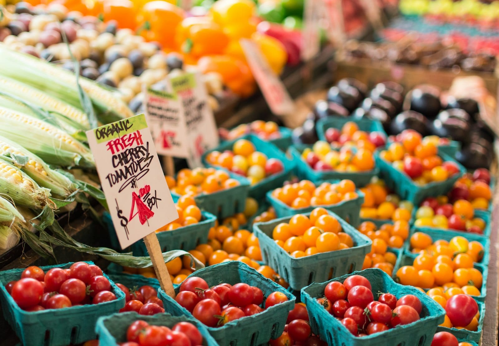 Local produce at a farmers market