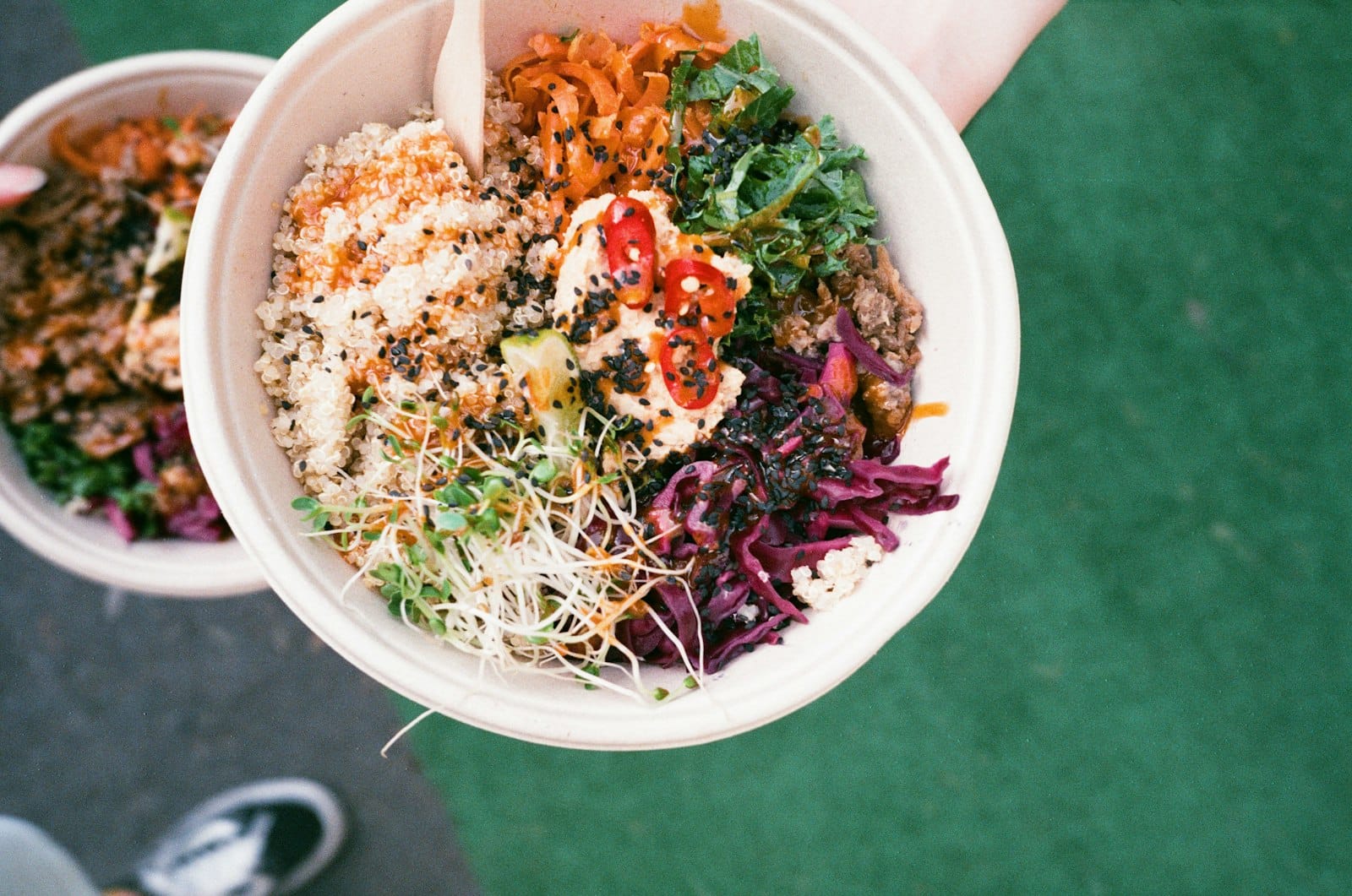 A colourful vegan buddha bowl