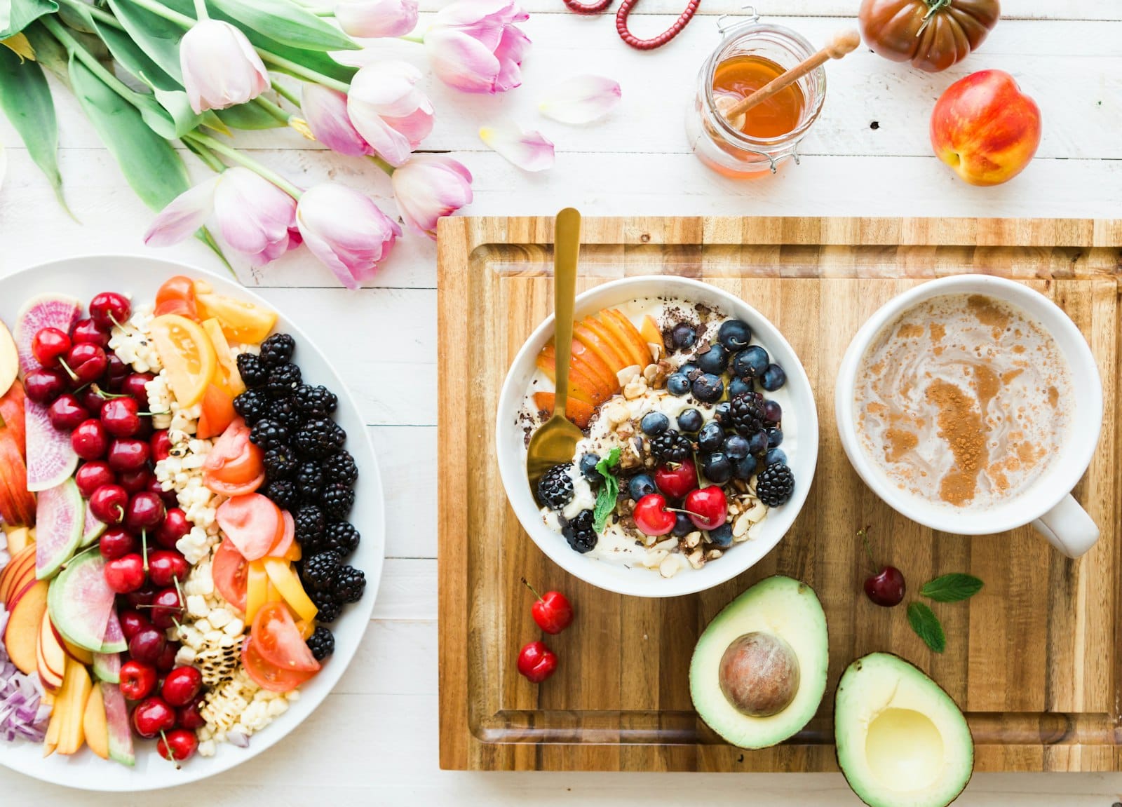 A vegan breakfast of oats and fruit