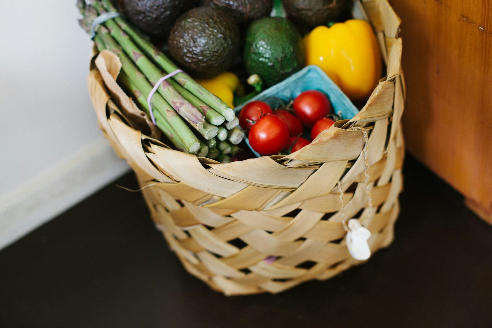 Shopping for vegetables and plant-based groceries