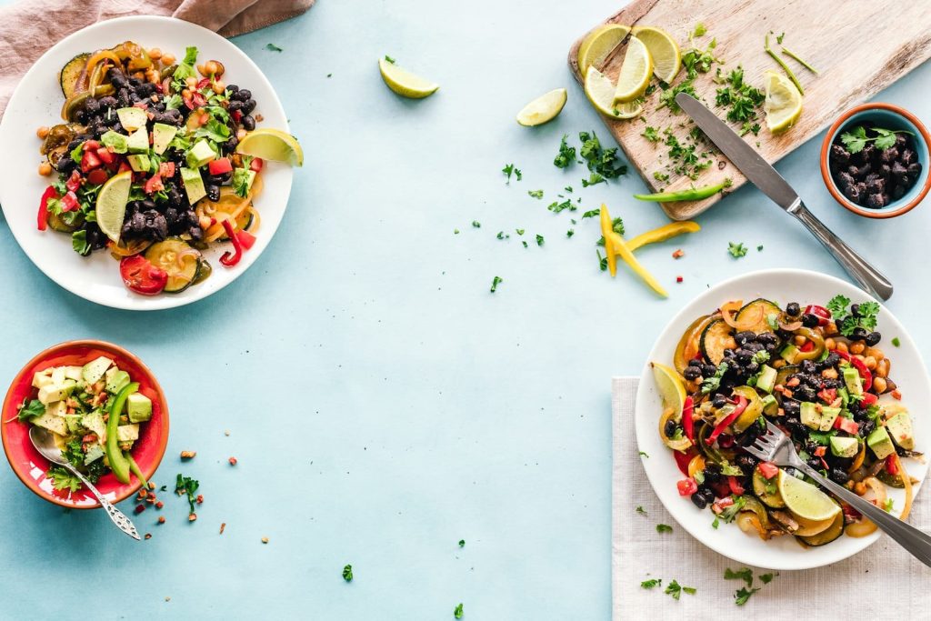 A colourful plant-based meal