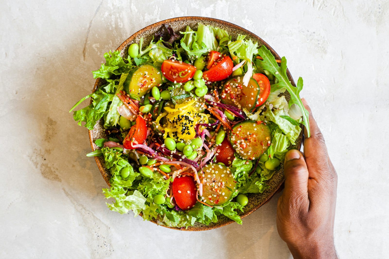 A fresh salad with dressing