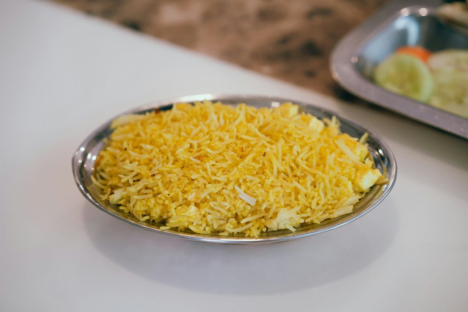 A golden saffron rice dish