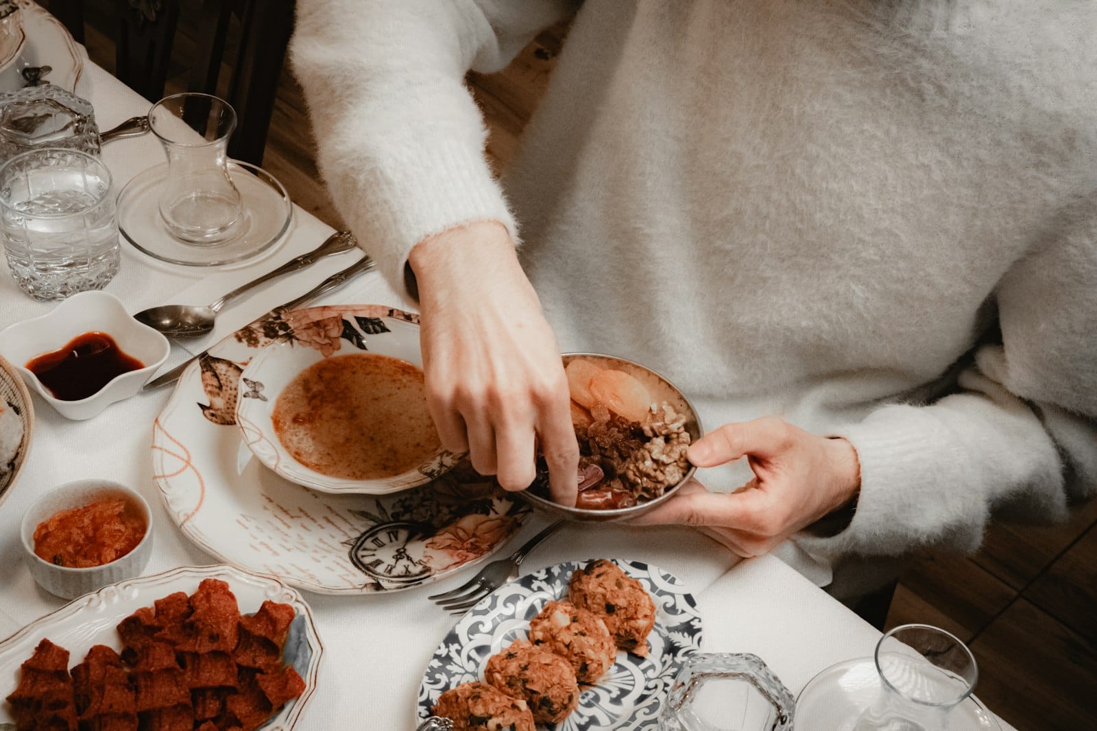 A Middle Eastern food spread
