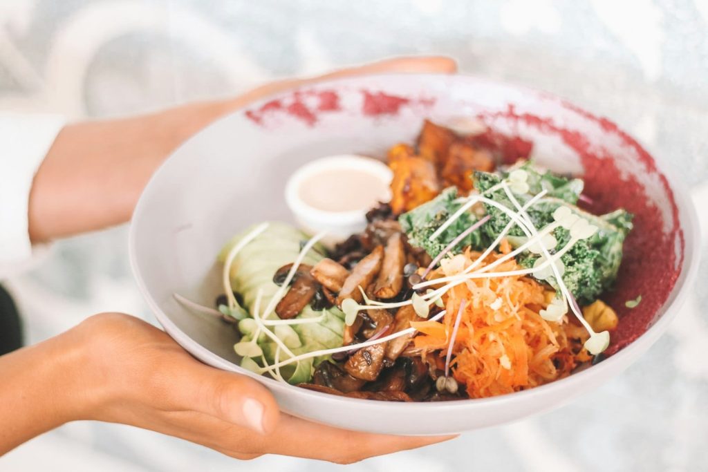 A colourful plant-based vegan bowl
